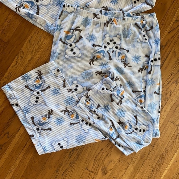 Disney Frozen Olaf Kids Two Set Cozy Pajamas Size Medium - Picture 3 of 6